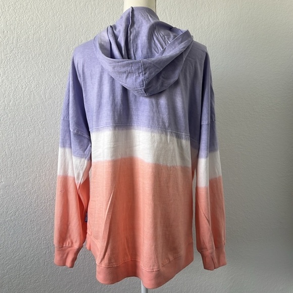 NWOT Spirit Jersey 100% Cotton Oversized Colorblock Ombre Hoodie in Size Medium - Picture 5 of 12